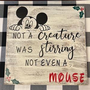 Custom Mickey Mouse Not A Creature Was Stirring Not Even A Mouse Christmas Wood